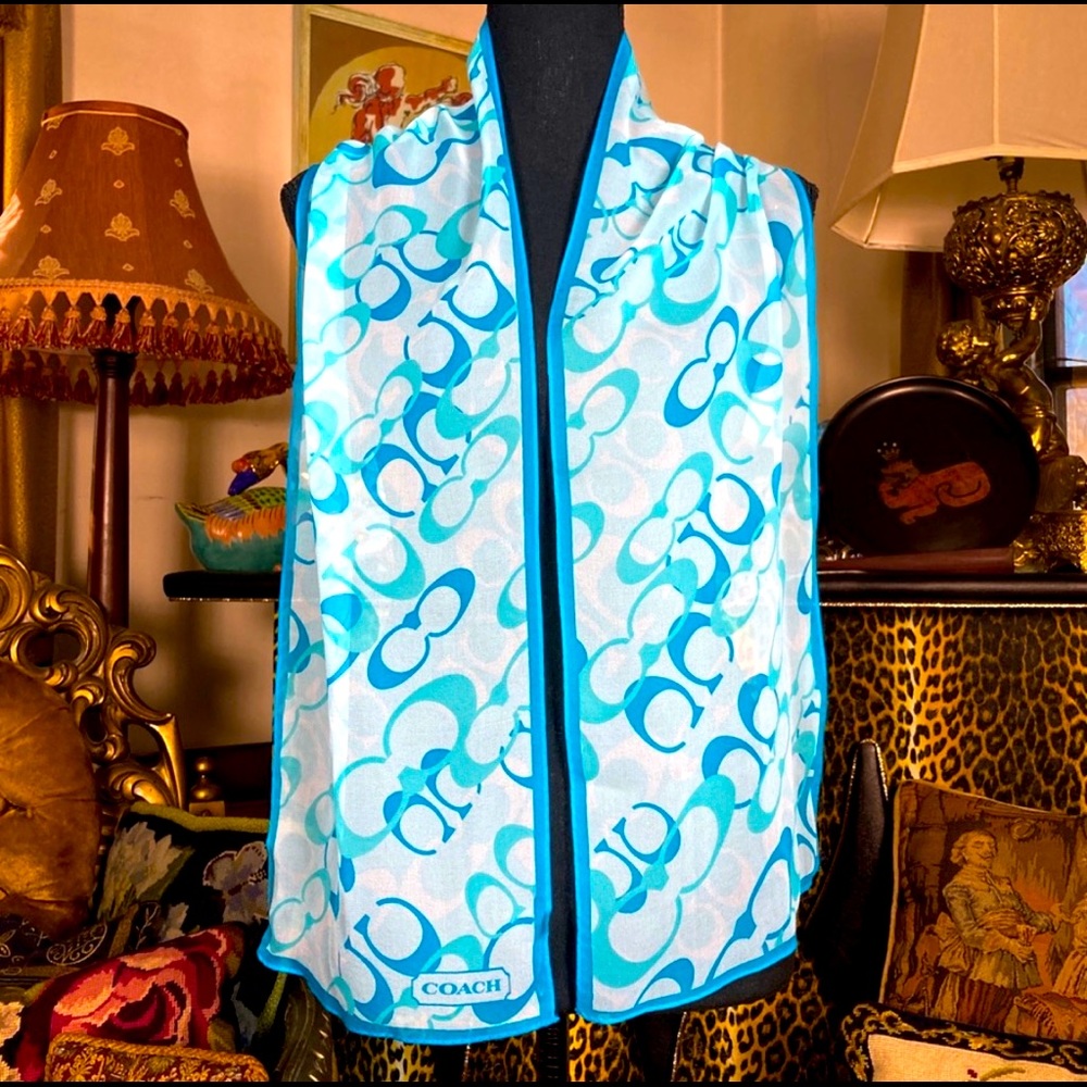 Coach scarf, 100% silk, in perfect used condition.